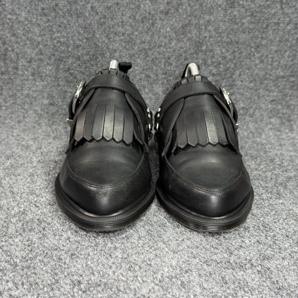 Dr. Martens Delylah Shoes‎ Women's 9 Black Leather Kiltie Silver Buckle Western